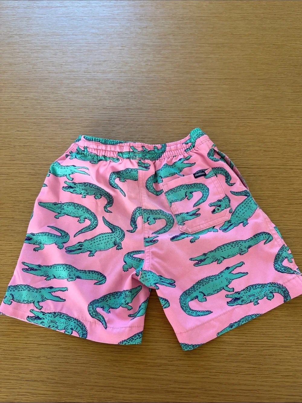 chubbies Pink Swim Trunks with Green Alligator Print, size XS